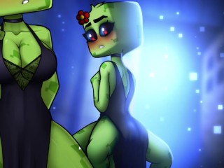 Horny Craft # 2 Creeper Girl Grandes Tetas Cosplay En La Noche