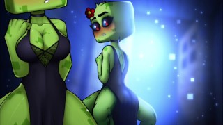 Creeper Girl Big Boobs Cosplay Minecraft Horny Craft #2 At Night