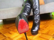 Preview 1 of Femdom Leather boot worship