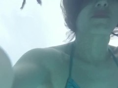 Underwater swimming classics bare feet girl realise swimming costume