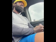 Getting a nut out in home depot parking lot before work 