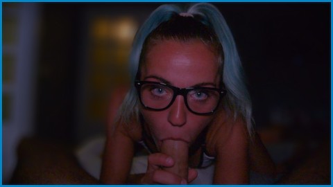 Very Spontaneously This Hot Nerdy Girl Just Started Sucking My Dick Off