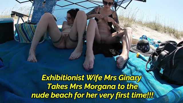 ヌードビーチ盗撮POV-結婚した友達がヌードビーチでGinary Morganaからかい!
