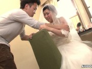 Preview 2 of Brunette Emi Koizumi fucked on wedding dress uncensored.