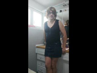 patty crossdresser jean skirt