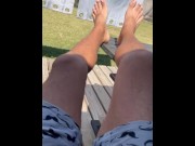 Preview 6 of Small dick and sweaty balls Suntanning feet