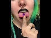 Preview 5 of Goth girl with Split Tongue (OF preview)
