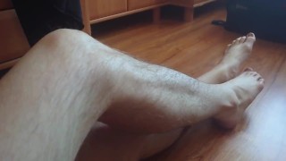 FULL VIEW OF HAIRY LEGS AND PUSSY