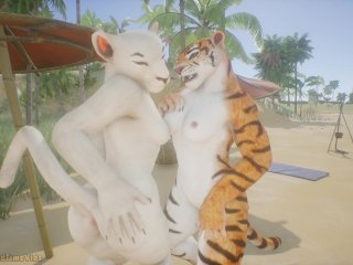 furry animation, threesome, 60fps, anthro