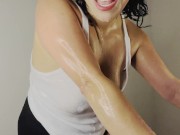 Preview 2 of SweatyFaye's Hot Sweaty Workout Dance Dripping Wet! Cum sweat with me!