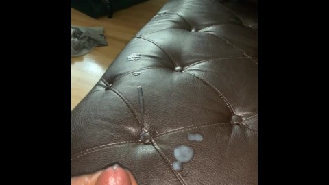 Nutted on my stepmom leather couch