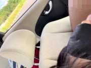 Preview 5 of Because I was horny, I made a perverted married woman blow job in the car during a break