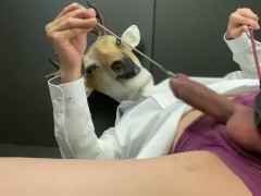 The deer slave employee was instructed to cum while blaming the urethra and balls in the office.