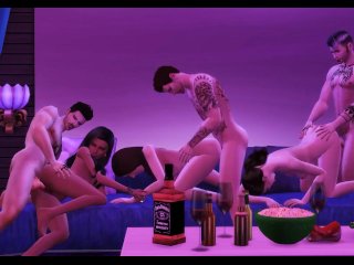 Group andPublic Sex At_A Party - 3d Hentai