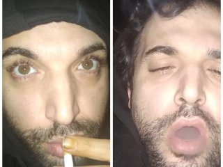 arab, smoking, solo male, pov