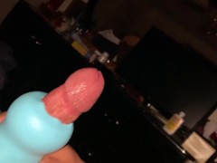 trying out the cake stroker