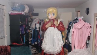 Kigurumi em camadas de respiração Cosplay Vestido de plástico holográfico de pvc