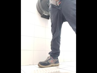 I Piss in the Public Toilet, and I do a half Wank