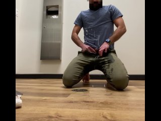 Public bathroom pissing and cumming