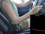 Preview 6 of Amateur couple use remote control toy when she drive a car, she is very horny and want to jerk off