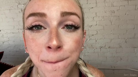 POV JOI face Fetish facetime gesprek met trainer sperma countdown rollenspel - Remi Reagan