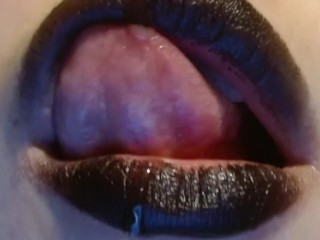 EXTREME SHORT TEASE Black Lipstick Dripping with Lube