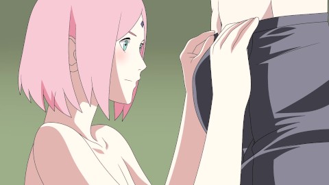 Sakura en Sasuke seks deel 1 Naruto Young Kunoichi Hentai Anime Animatie Pijpbeurt tieten poesje