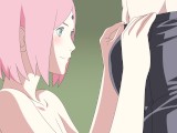 Sakura e Sasuke sexo parte 1 Naruto Young Kunoichi Hentai Anime Animação Boquete tetas buceta