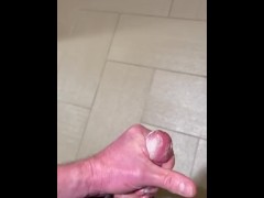 Cum in work bathroom 