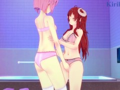 Video Shamiko and Momo Chiyoda have lesbian play at a love hotel. - The Demon Girl Next Door Hentai