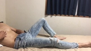 Handsome selfie anal and masturbation excited and mass ejaculation