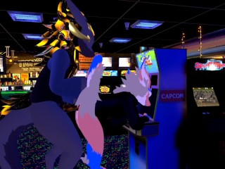 Female Nardo Gets Pounded by Massive Wickerbeast in Arcade