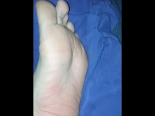 Big Cumshot on Cute Pink and White Feet