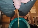 PISSING IN TOILET and then squeezed the rest of the urine out of the big dick