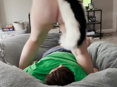 Video Human gaming chair takes all of skunkgirl's horrible gas (teaser)