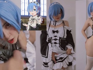 Fucking my Otaku Schoolgirl Stepsister with Rem Cosplay from Re:zero