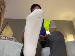 Macrophilia - Builder Foot Sock Worshiper