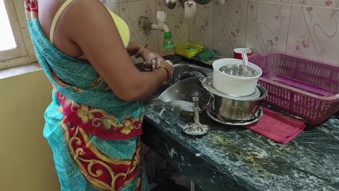 Indian maid hard fucking in kitchen 