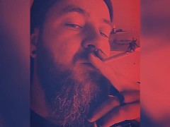 Hot Dad Smokes Cigarette After Work While Dreaming Of Licking Pussy