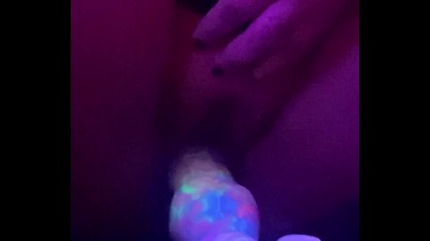 UV Dildo Teaser | Dildo Stretches Teen Pussy | TwinTail Creations