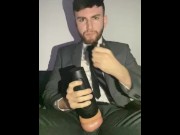 Preview 6 of Smoking and Fleshlight Fucking in Suit (PART 2)