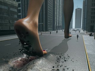giant woman, fetish, 3d footjob, feet