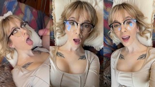 FACIAL ON A BRITISH GIRL WEARING GLASSES