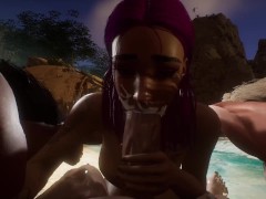 POV Facefuck Foursome Big Cock Tiny Mouth 3D Hentai