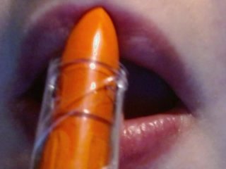 First use of my NEW orange lipstick ( trick or treat?) ASMR