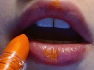 Erste Verwendung Meines NEUEN Orangefarbenen Lippenstifts (Süßes Oder Saures?) ASMR