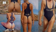 Fucked in one-piece swimsuits