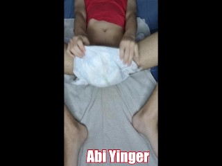 Cute Diaper Boy Jerks off in his Diaper