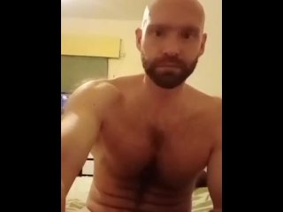 vertical video, beard, muscular men, big cock