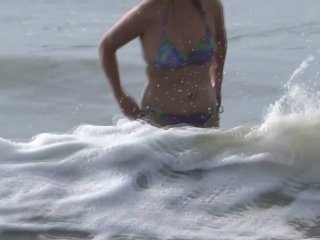 I love showing off on the beach while my stepson's friends masturbate and ask me to fuck